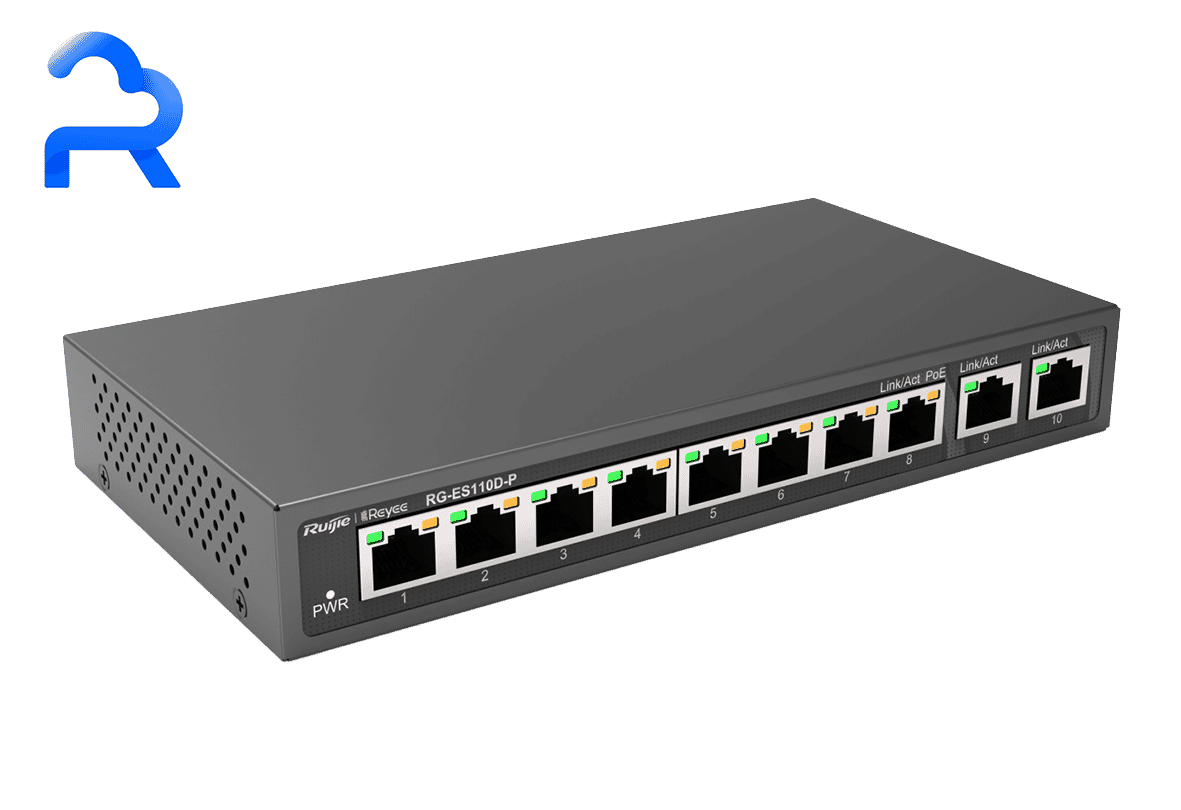 Ruijie RG-ES110D-P Reyee 8-port 10/100Mbps Unmanaged 110W PoE+ Desktop Switch