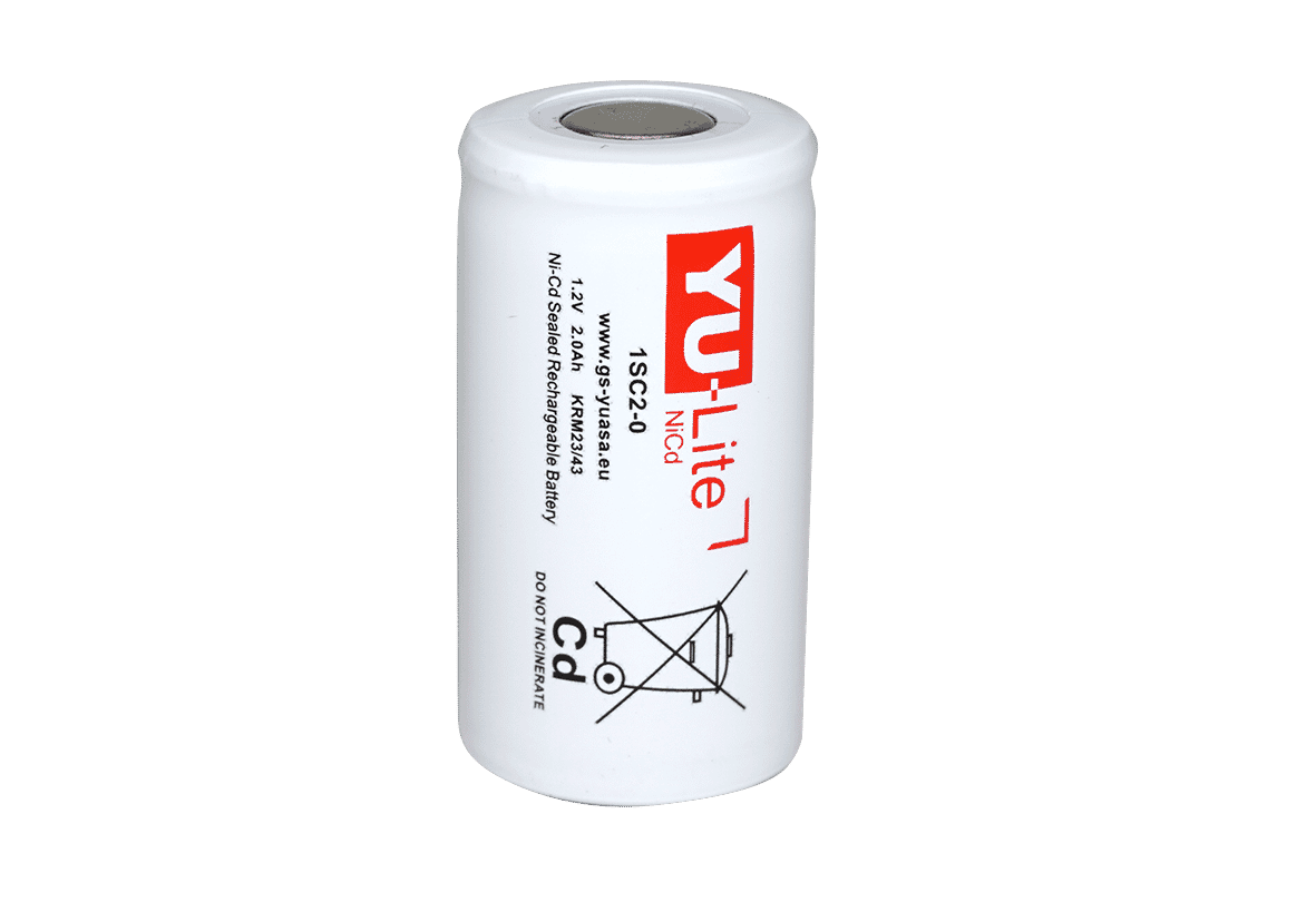 Yuasa 1SC2-0  1.2v 2000mAh Ni-Cd Sub C Cell Battery