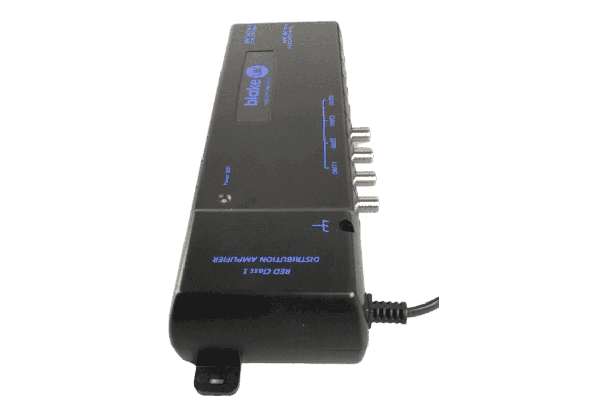 Blake 4-Way Compact Distribution Amplifier 8db Gain (470-694MHz) (RED Class 1)
