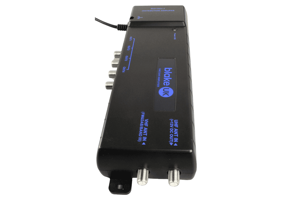 Blake 4-Way Compact Distribution Amplifier 8db Gain (470-694MHz) (RED Class 1)