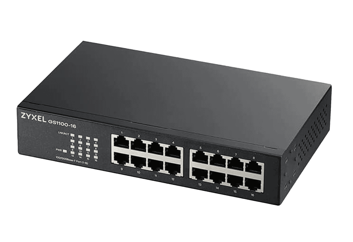 Zyxel GS1100-16 v3 16-Port Gigabit Unmanaged Switch Fits 10-Inch SOHO Cabinets