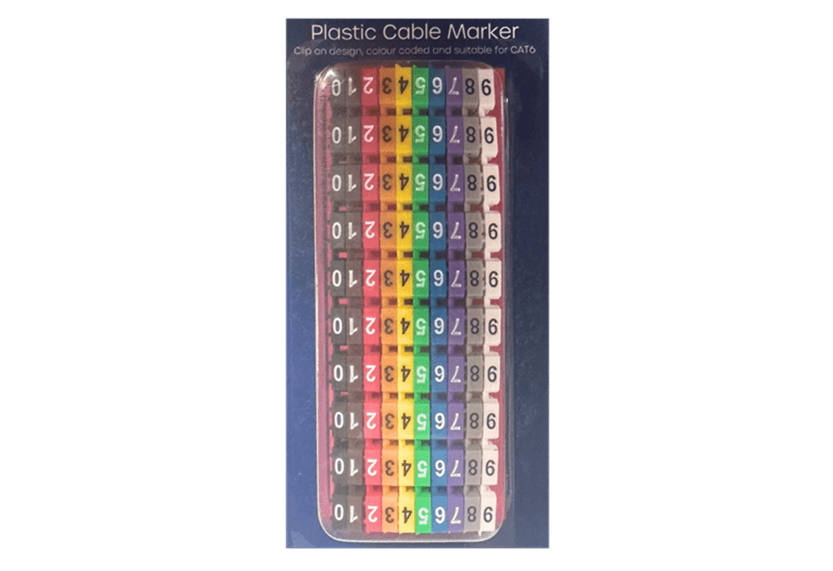 Blake CAT6/A Cable Number and Colour Identification Clip Markers 6mm (100)