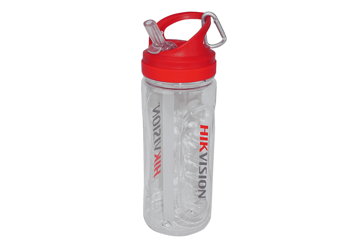 Hikvision 7-Inch Clear Easy Carry Water Bottle with Retractable Straw