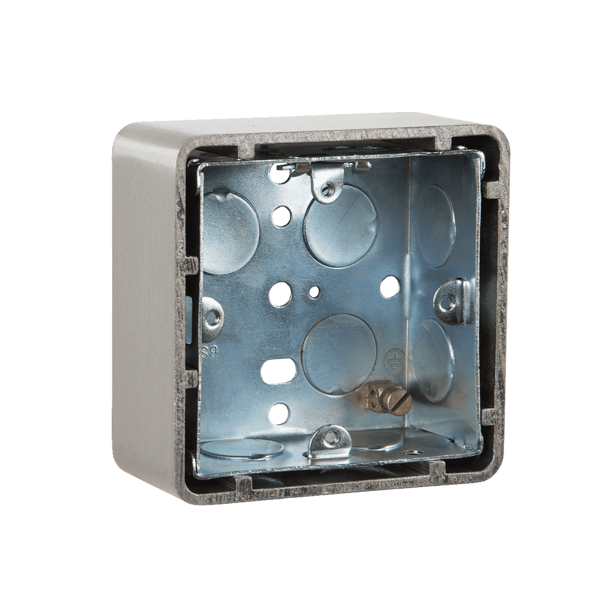 Gi Back Boxes Rexton RGL EXTR02 Metal Back Box with Aluminium Finish 85x85x38mm