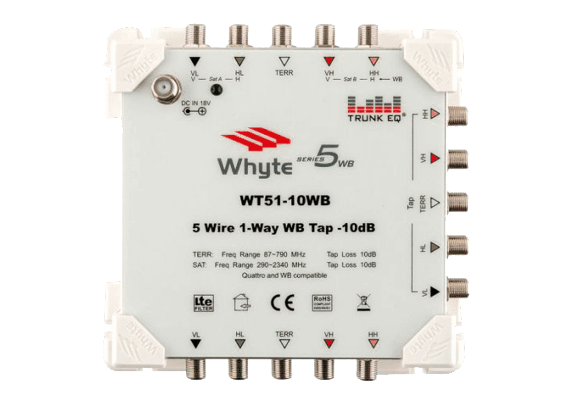 GLO-WHYTE-10051 WT51-10WB 5 Wire 1-Way 10db Wideband Tap
