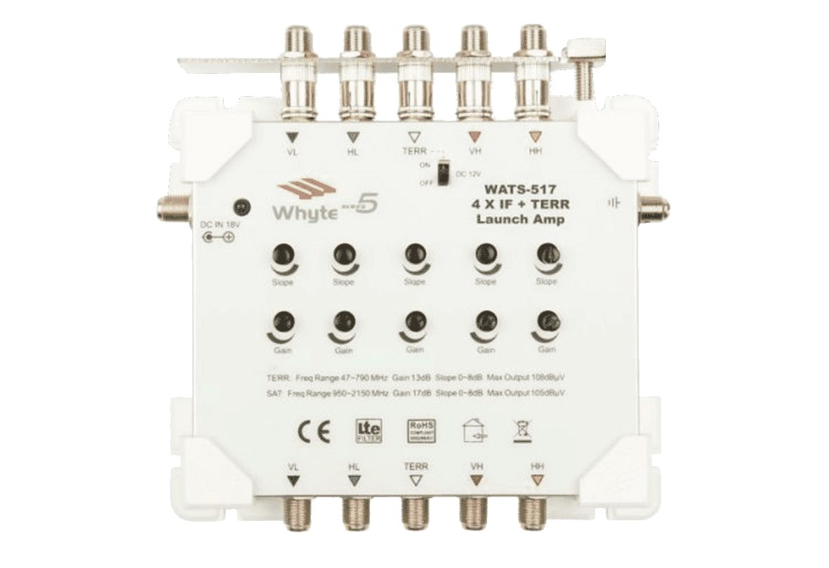 GLO-WHYTE-10033 WATS-517 Launch Amp 4 x sat 17db /terr 13db