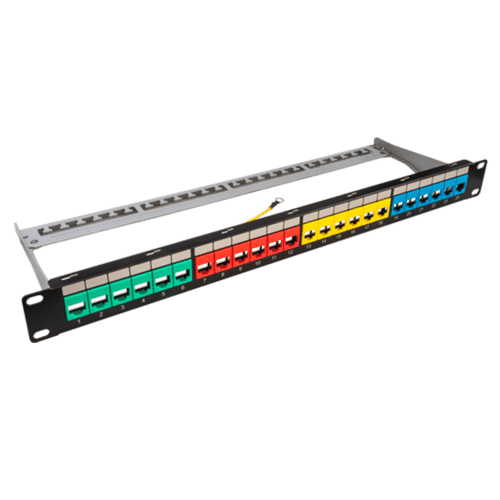 TUK Colour Coded 1U 24 Port Keystone Patch Panel with 6 x 4 Colours