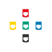 TUK Colour Coded 1U 24 Port Keystone Patch Panel with 6 x 4 Colours TUK Colour Coded 1U 24 Port Keystone Patch Panel with 6 x 4 Colours
