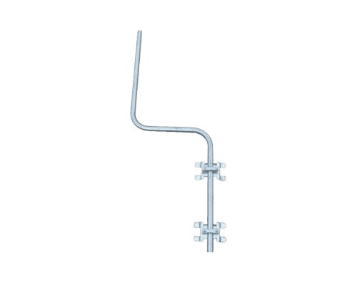 1.5m Swan Neck Satellite or Aerial Cranked Mast with Wall Brackets