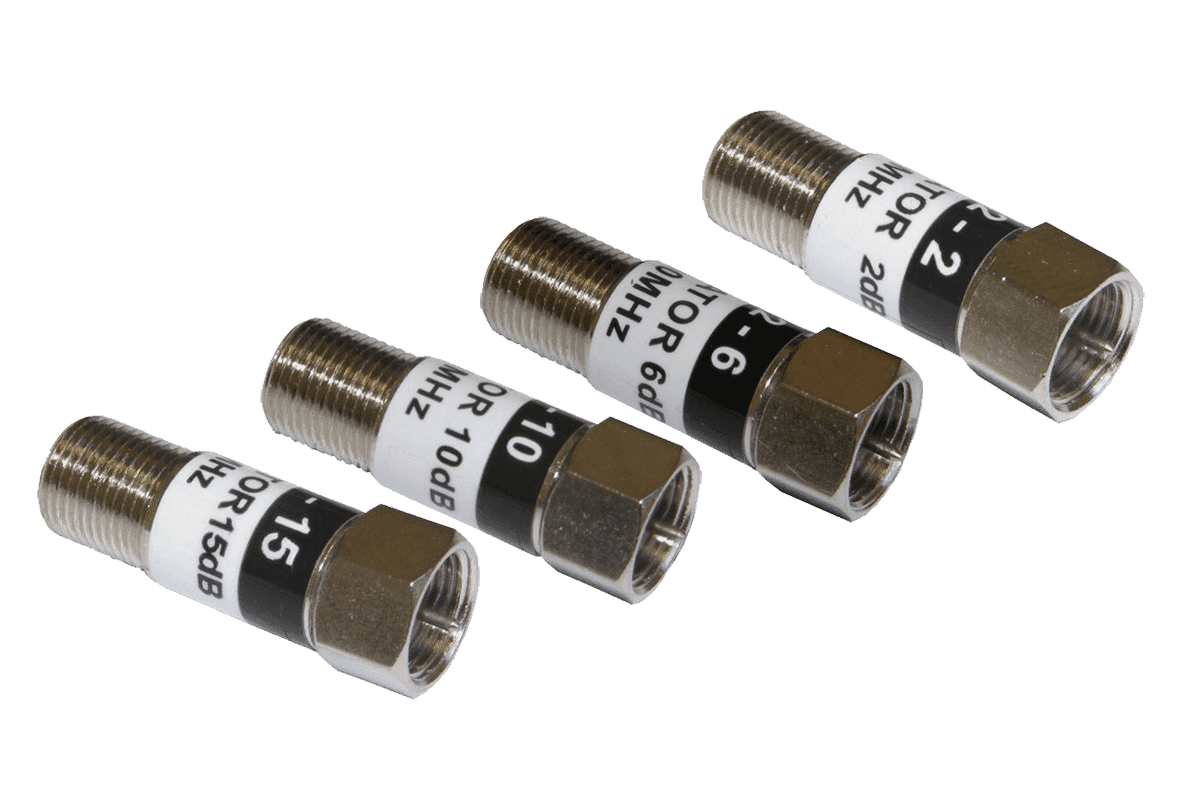 TV Aerial Attenuator with FType Connectors 51000MHz Connectec.uk