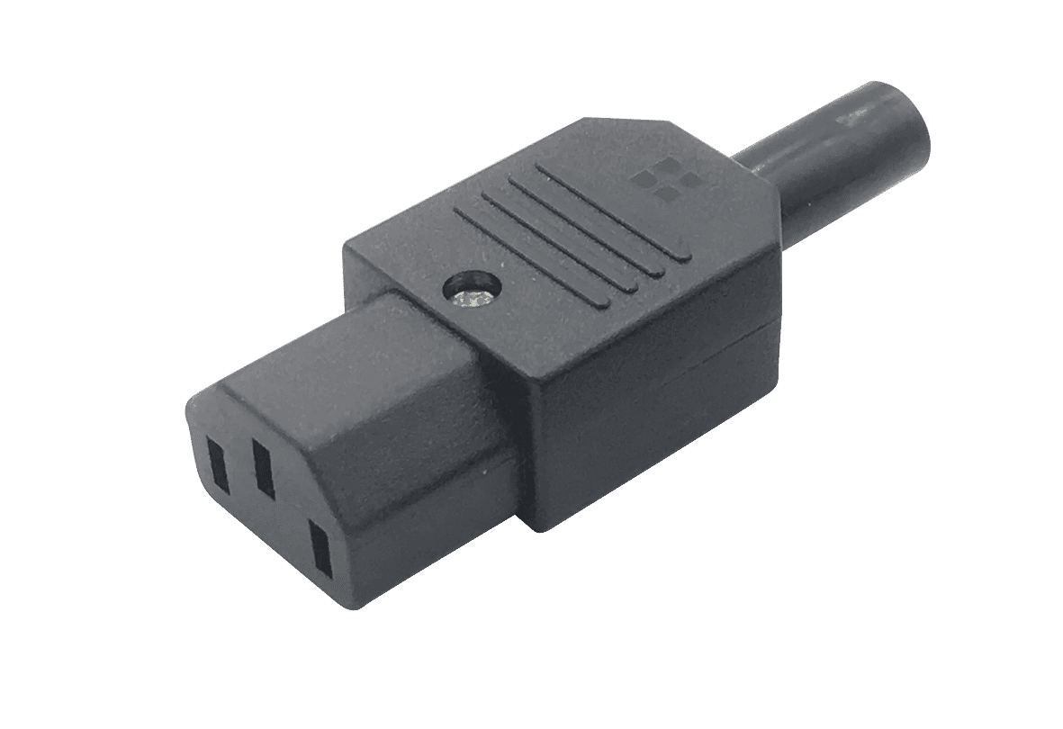 C14 Rewireable IEC Male Connector Plug Black
