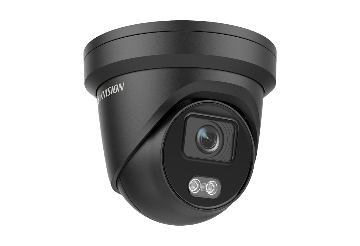 Hikvision DS-2CD2347G2-LU/BLACK 4MP IP ColorVu Acusense Audio Turret 2 ...