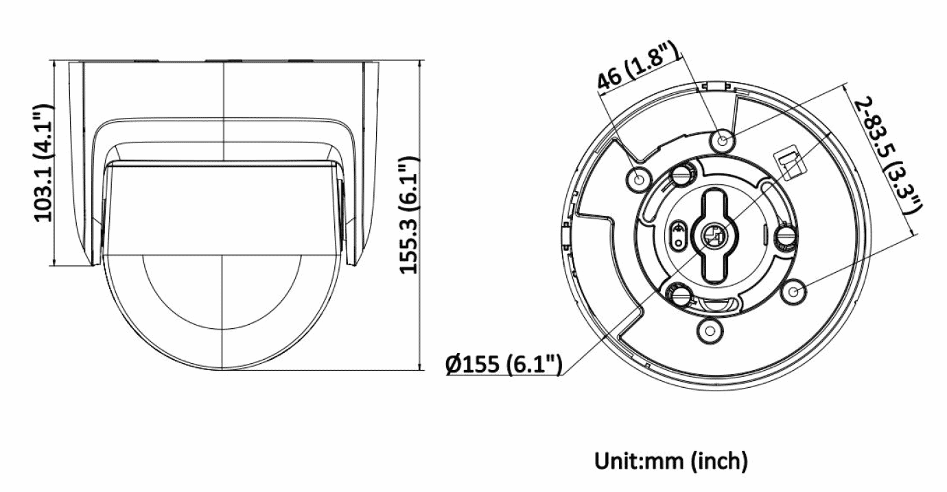 Hikvision DS-2CD2387G2P-LSU/SL Black 8MP 180° Panoramic Colorvu Turret