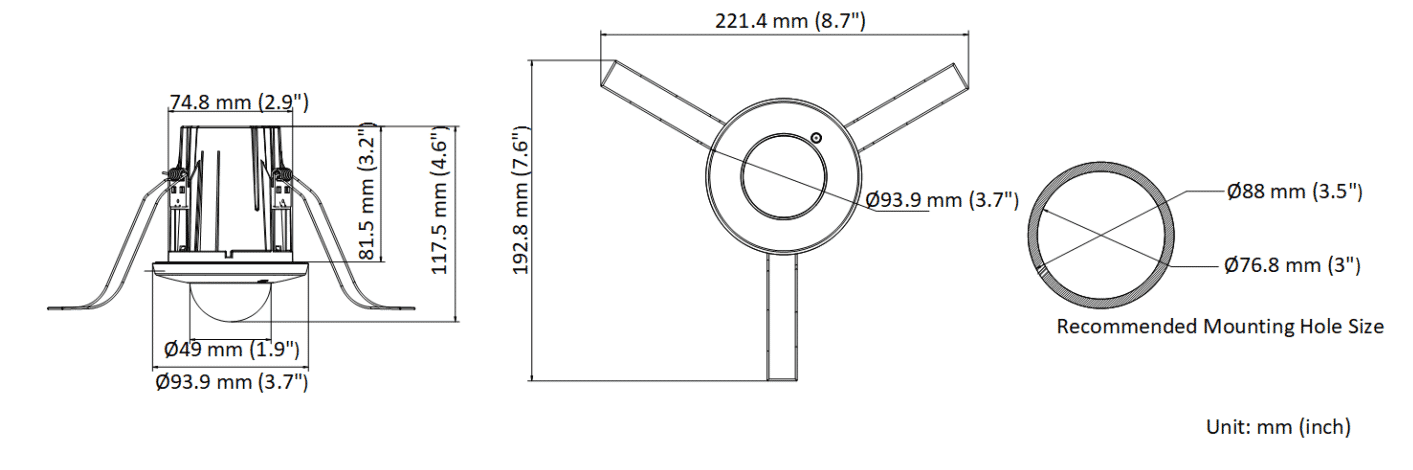 Hikvision DS-2CD2E43G2-U 4MP IP AcuSense In-ceiling Dome 2.8mm