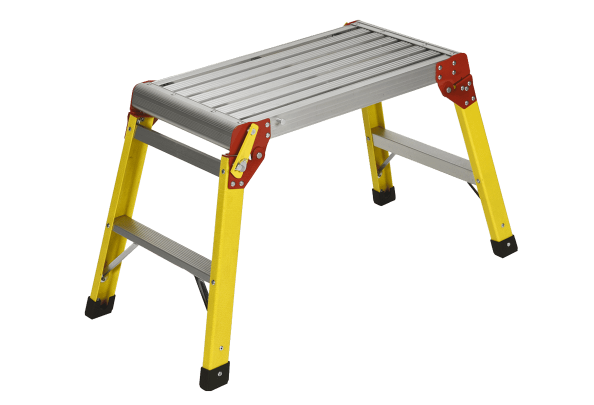 Lightweight Folding Fibreglass Tressel Platform Step 600x300mm (BS EN
