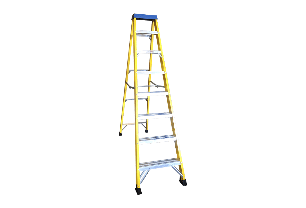 Lightweight Compact Fibreglass 8Tread Step Ladder (BS EN 131