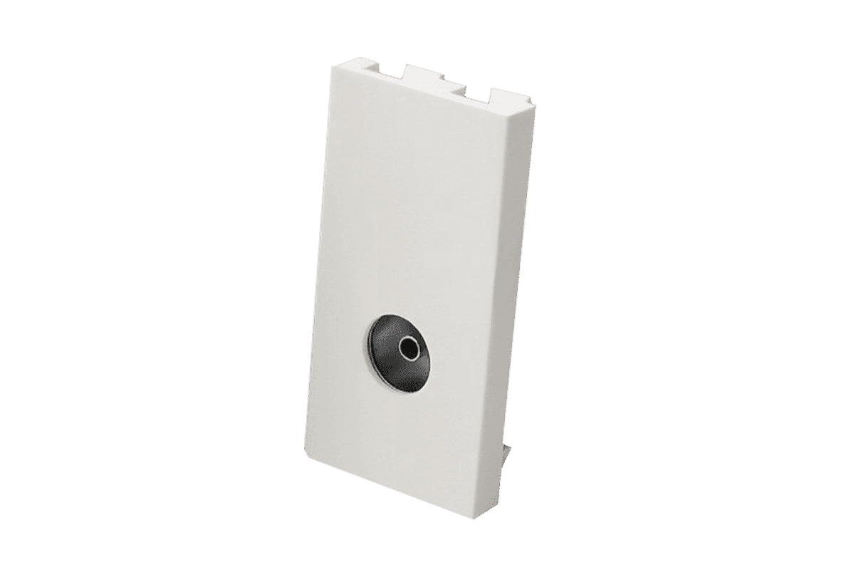 Single Aerial Plug Coax Euro Module White 