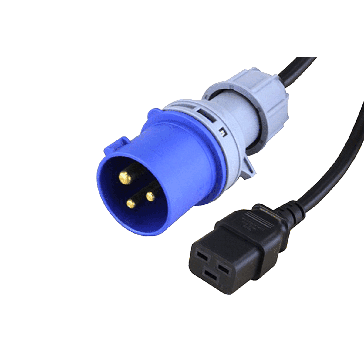 Electtical Connection Commando IEC C19 to Commando (16Amp) Black PVC 1.5mm Power Lead 2m