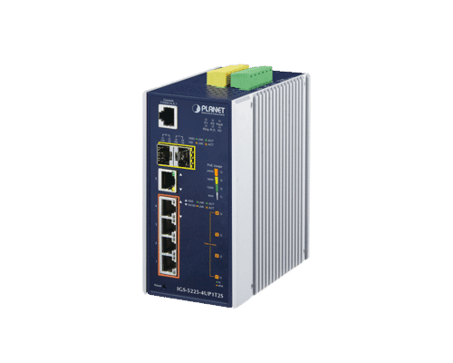 Planet IGS-5225-4UP1T2S Industrial L2+ 4-Port Gigabit PoE+ Switch with 2 x SFP