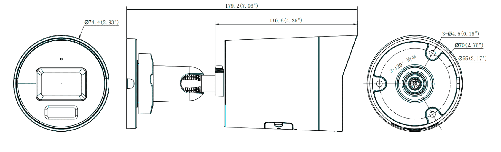 HiLook  IPC-B189H-MU 8MP 4K IP ColorVu Bullet with Mic 2.8mm