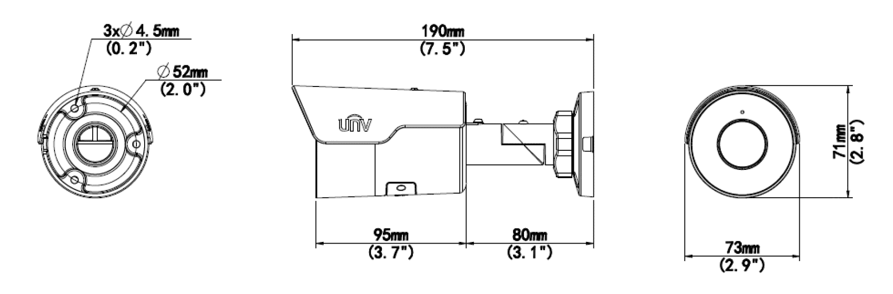 Uniview IPC2128LE-ADF40KM-G 8MP 4K IP EasyStar Fixed Mini Bullet Camera 4.0mm