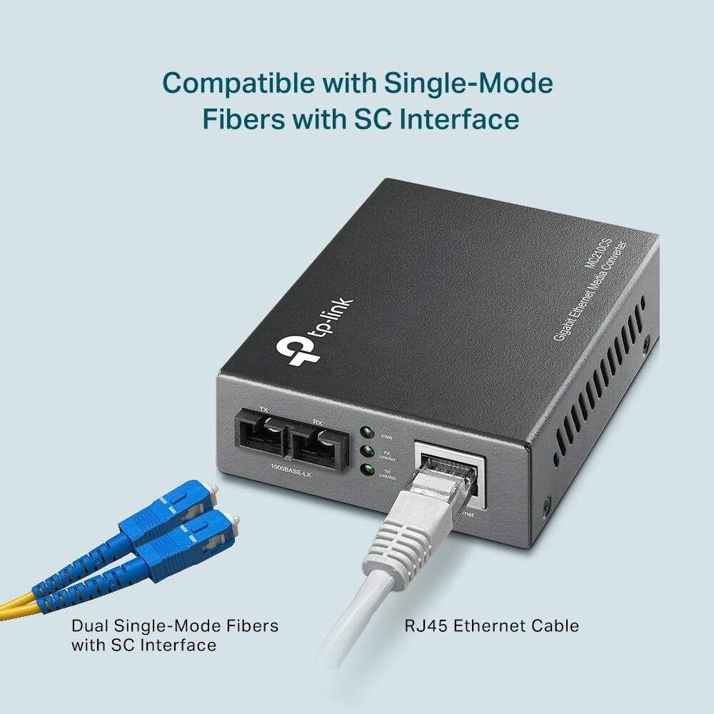 TP-LINK MC210CS Single-mode Network Media Converter 1000 Mbit/s 1310nm