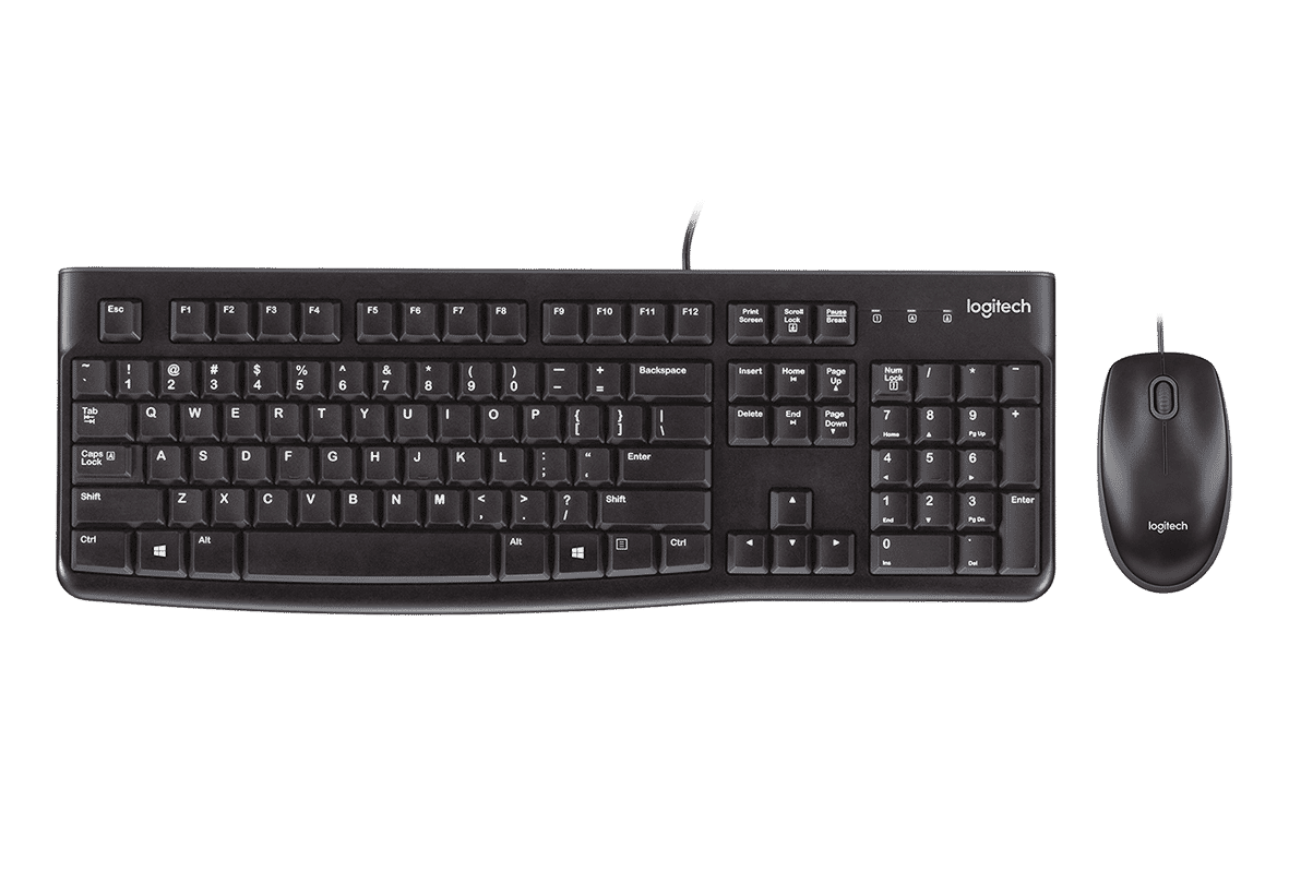 Logitech MK120 USB Wired Keyboard and Mouse (QWERTY UK English)