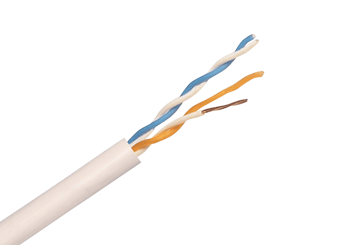 2 Pair 0.5mm Telephone Cable PVC White 100m Connectec.uk