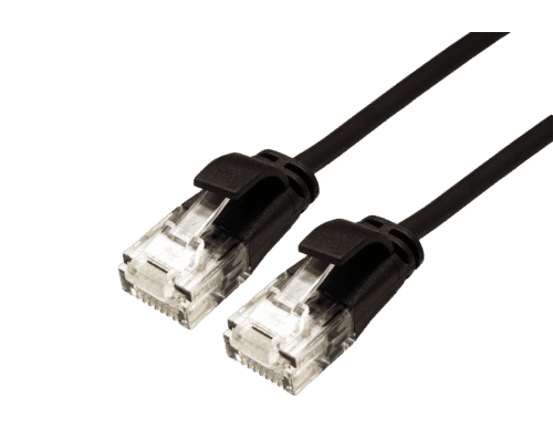 Slim Cat 6A FTP Shielded Patch Cable Black 0.5m