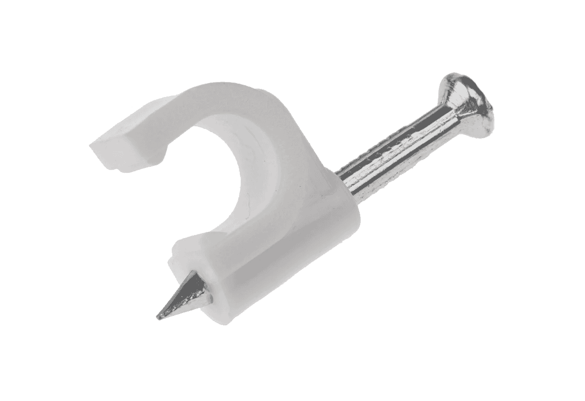 6 Mm Round Cable Clips White 100pc Connectec uk