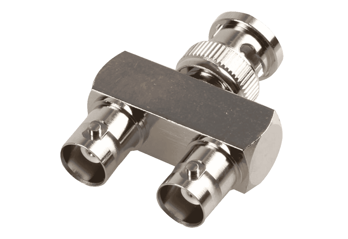 BNC 3-Way Goalpost Y Adapter 2 Female to 1 Male 50 Ohm
