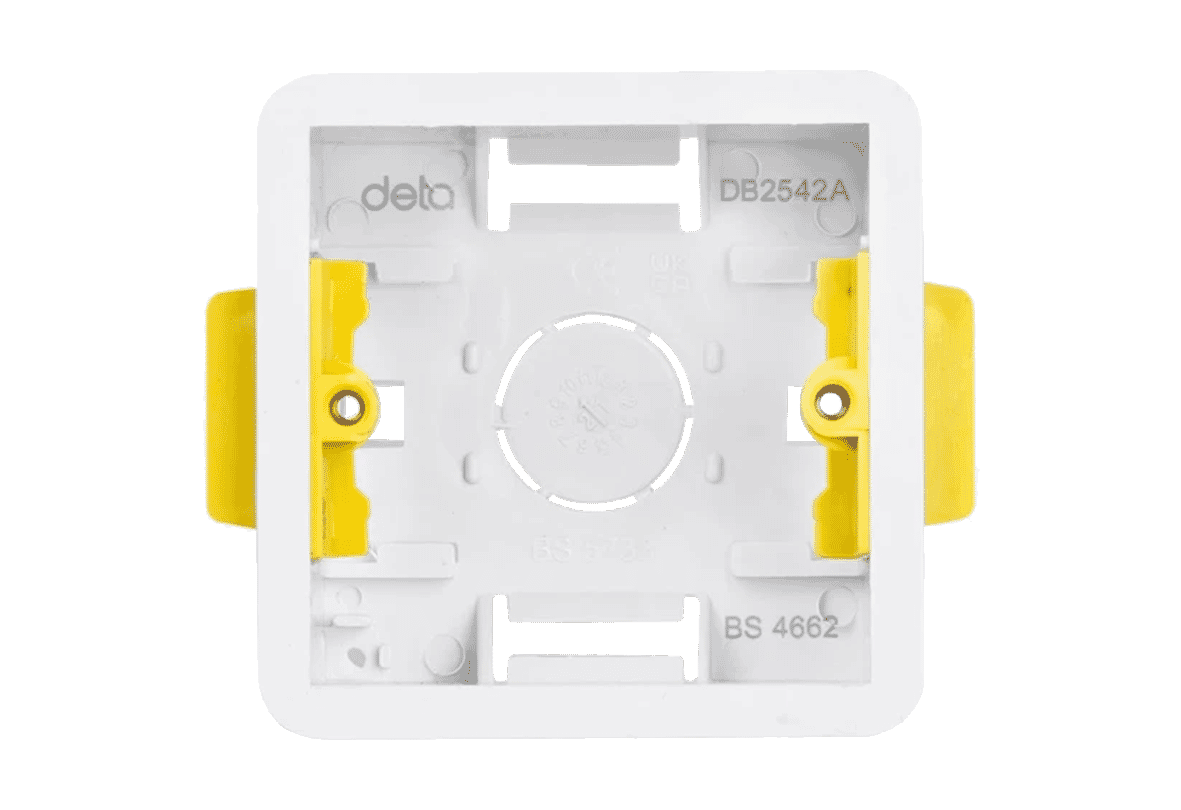 Single Gang Dry Lining 46mm Deep Back Box for Plaster Board Walls