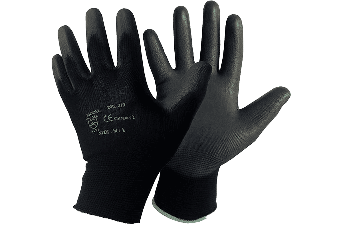 Dexti Precision Assembly Kintted / PU Grip Gloves