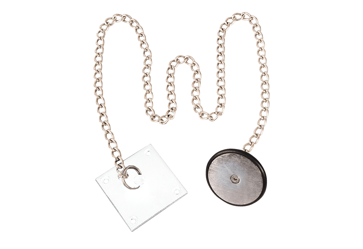 RGL DR-ARM-1/W White Armature Plate with Chain for Door Hold Open Magnets