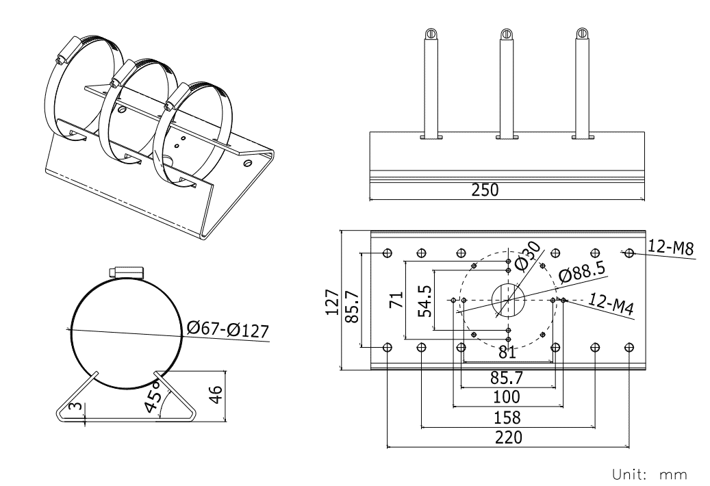 Hikvision DS-1275ZJ Pole Mount Bracket