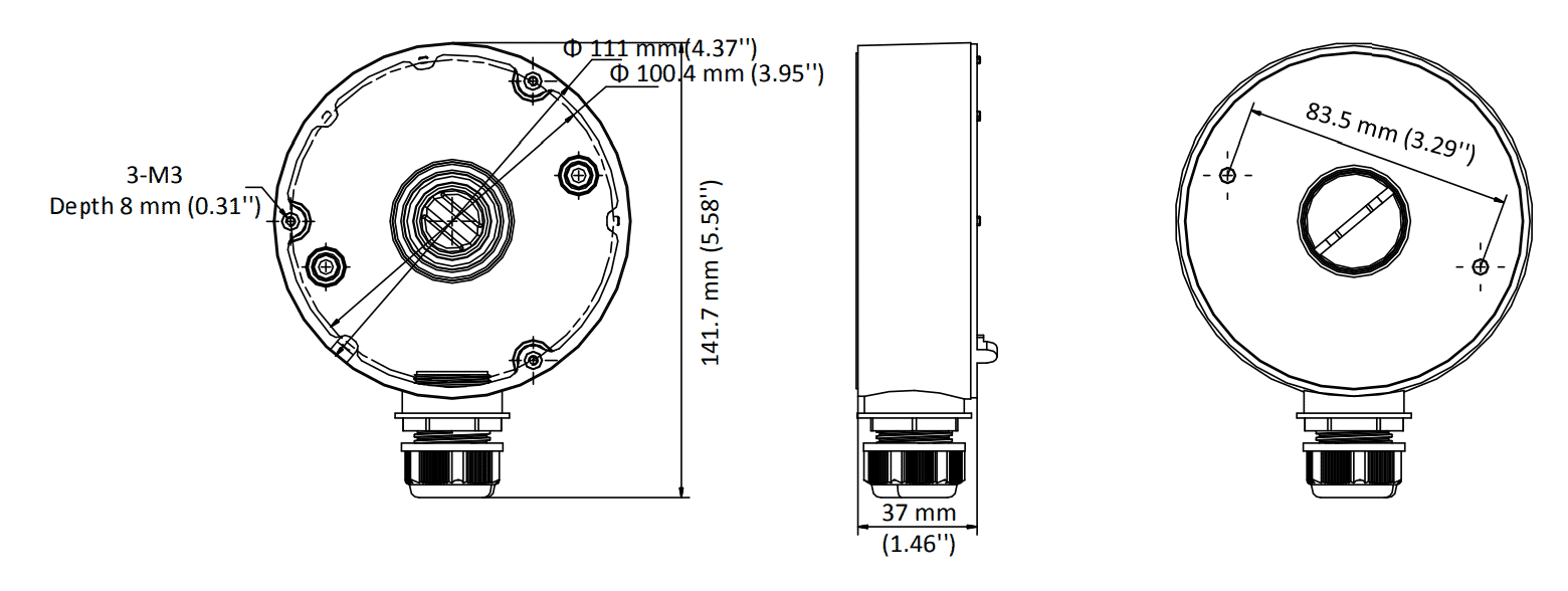 Hikvision DS-1280ZJ-DM18/GREY Junction Box