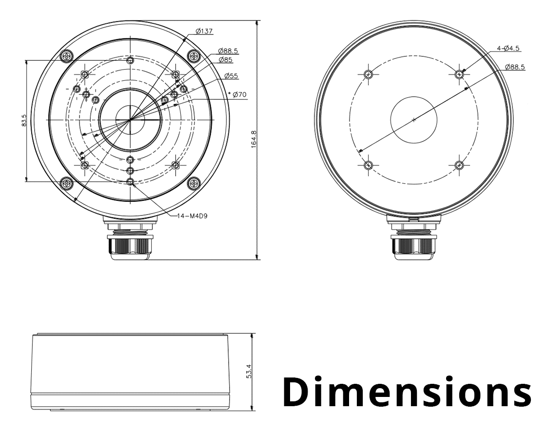 Hikvision DS-1280ZJ-S/BLACK Junction Box