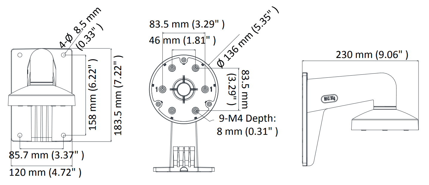 Hikvision DS-1473ZJ-135 Wall Bracket