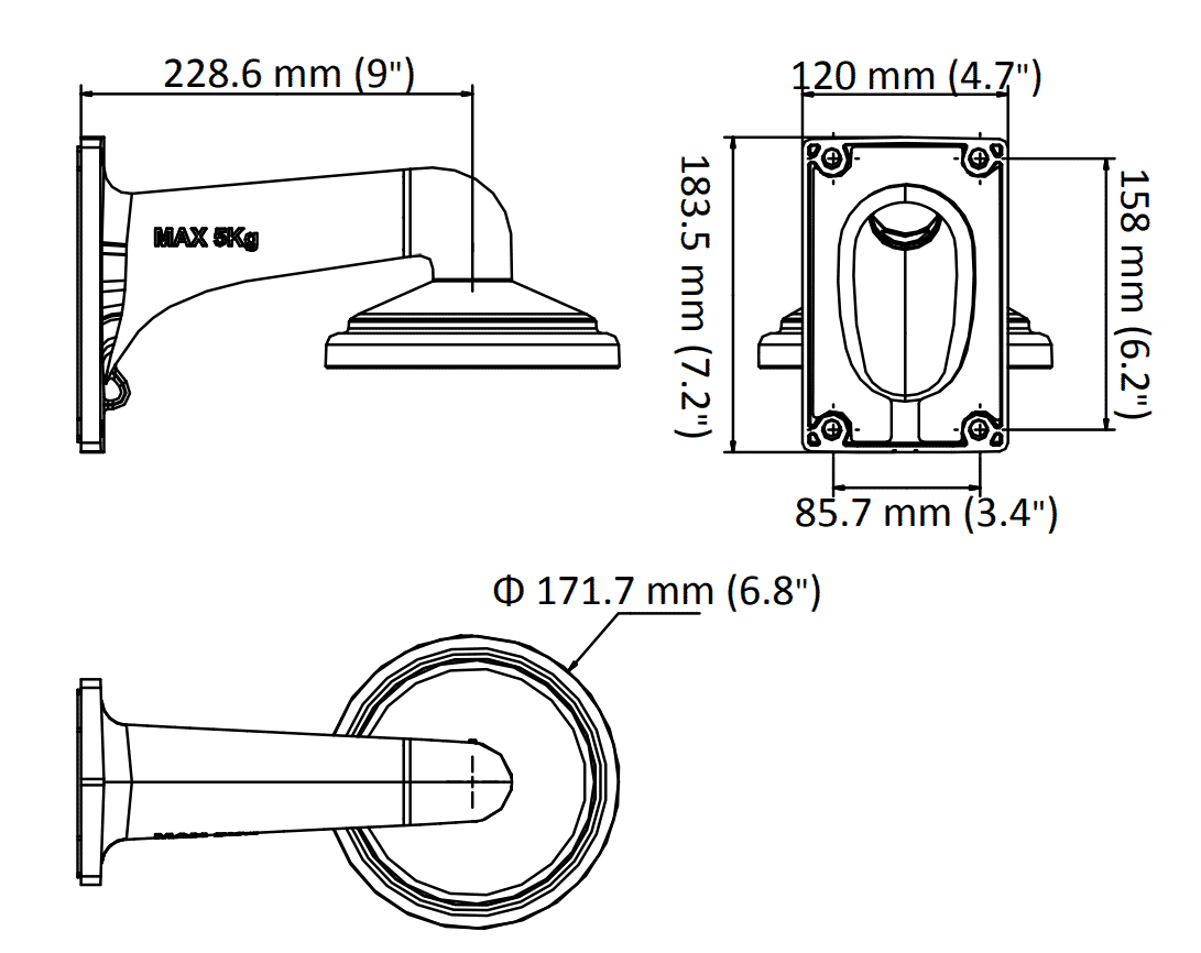 Hikvision DS-1605ZJ PTZ Wall Mount Bracket