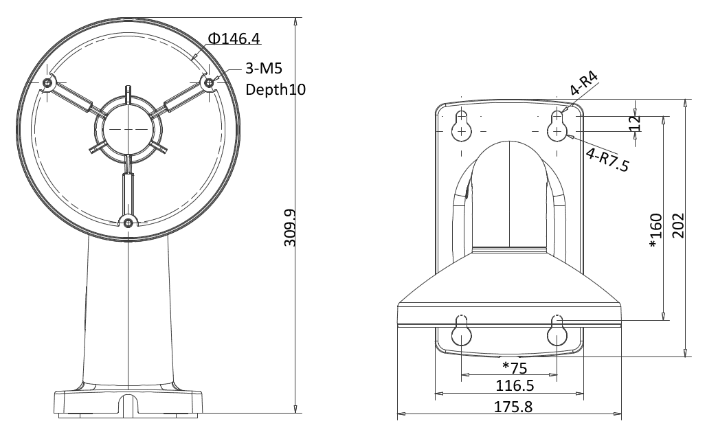 Hikvision DS-1703ZJ Anti-corrosion Wall Bracket for Dome Cameras