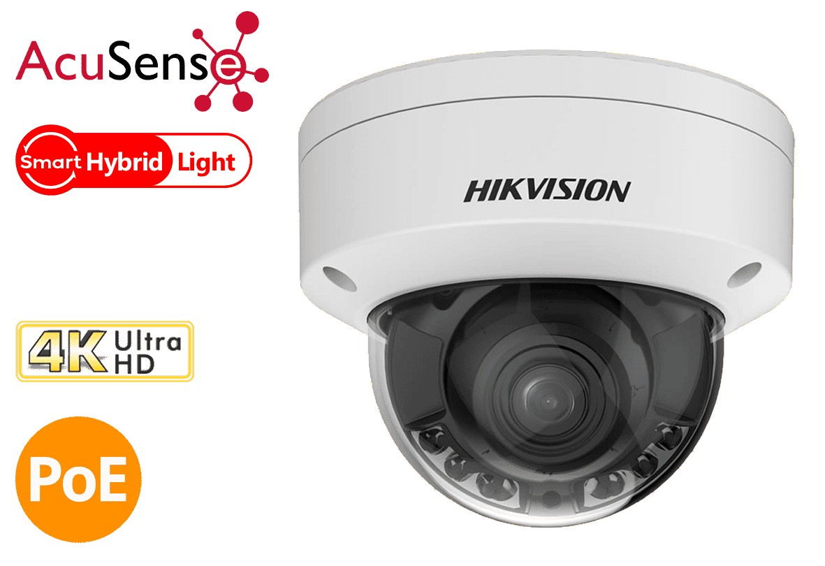 Hikvision DS-2CD2787G2HT-LIZS 8MP Hybrid ColorVu and IR Acusense Dome 2.8-12mm