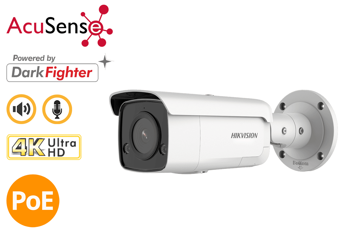 Hikvision DS-2CD2T86G2-ISU/SL 8MP 4K Acusense Bullet with Siren