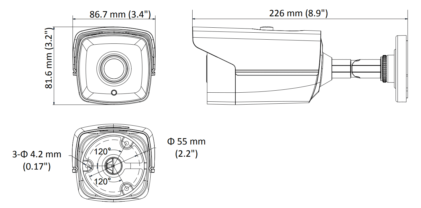 Hikvision DS-2CE16D8T-IT3E PoC TVI 2MP 3.6mm Camera