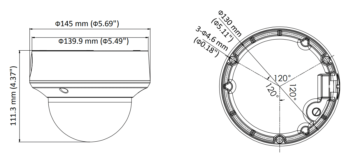 Hikvision DS-2CE5AD8T-AVPIT3ZF 2MP TVI Low-light Dome 2.7-13.5mm MFZ