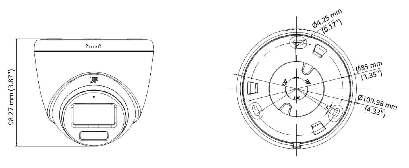 Hikvision DS-2CE72KF0T-FS 5MP 3K 16:9 TVI ColorVu Turret