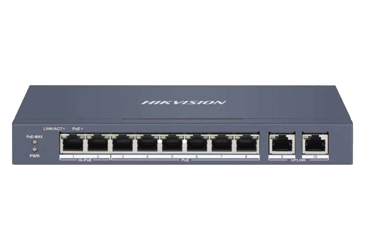 Hikvision DS-3E1310HP-EI 10-port Smart Managed Switch 8xPoE 802.3af/at/bt