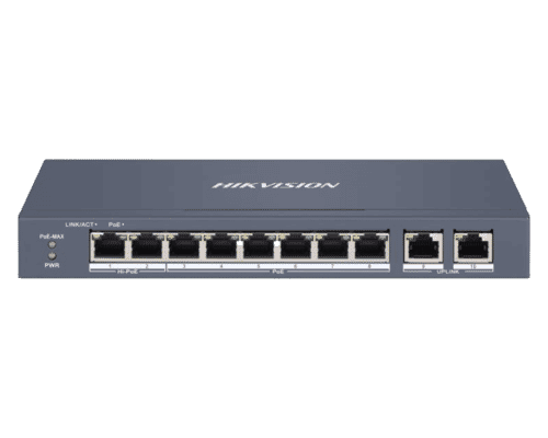 Hikvision DS-3E1310HP-EI 10-port Smart Managed Switch 8xPoE 802.3af/at/bt 