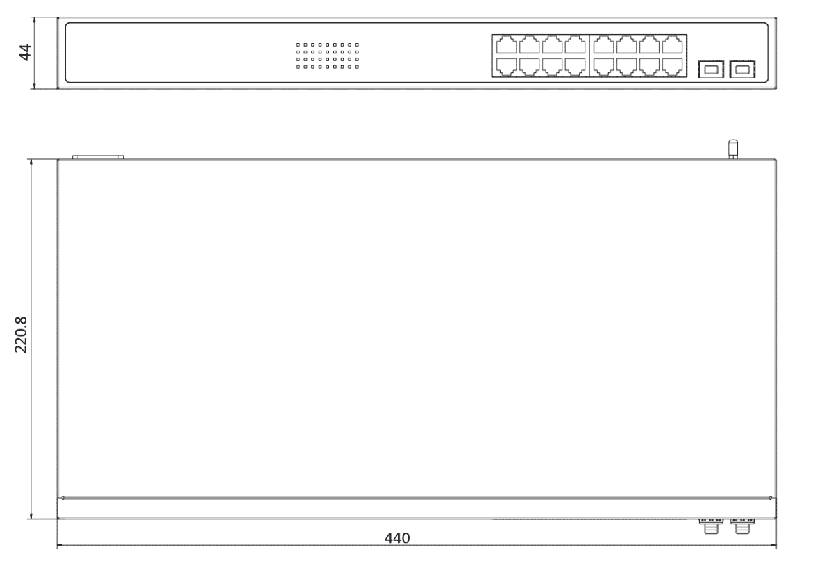 Hikvision DS-3E1518P-SI 16-Port Gigabit Managed PoE 802.3at Switch (Max 225W)