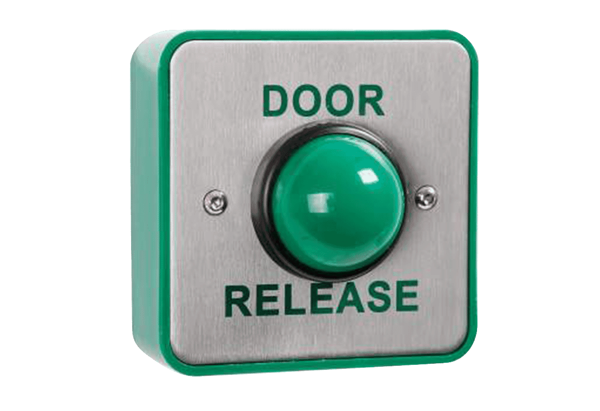 RGL Large Green Stainless Steel Door Release Mushroom Button