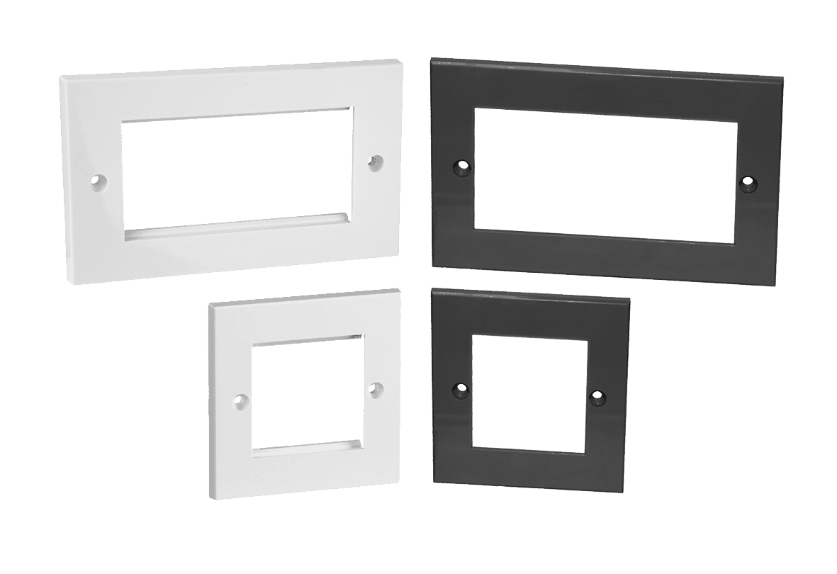 Flat Euro Single and Dual Gang Faceplates White or Black Connectec.uk